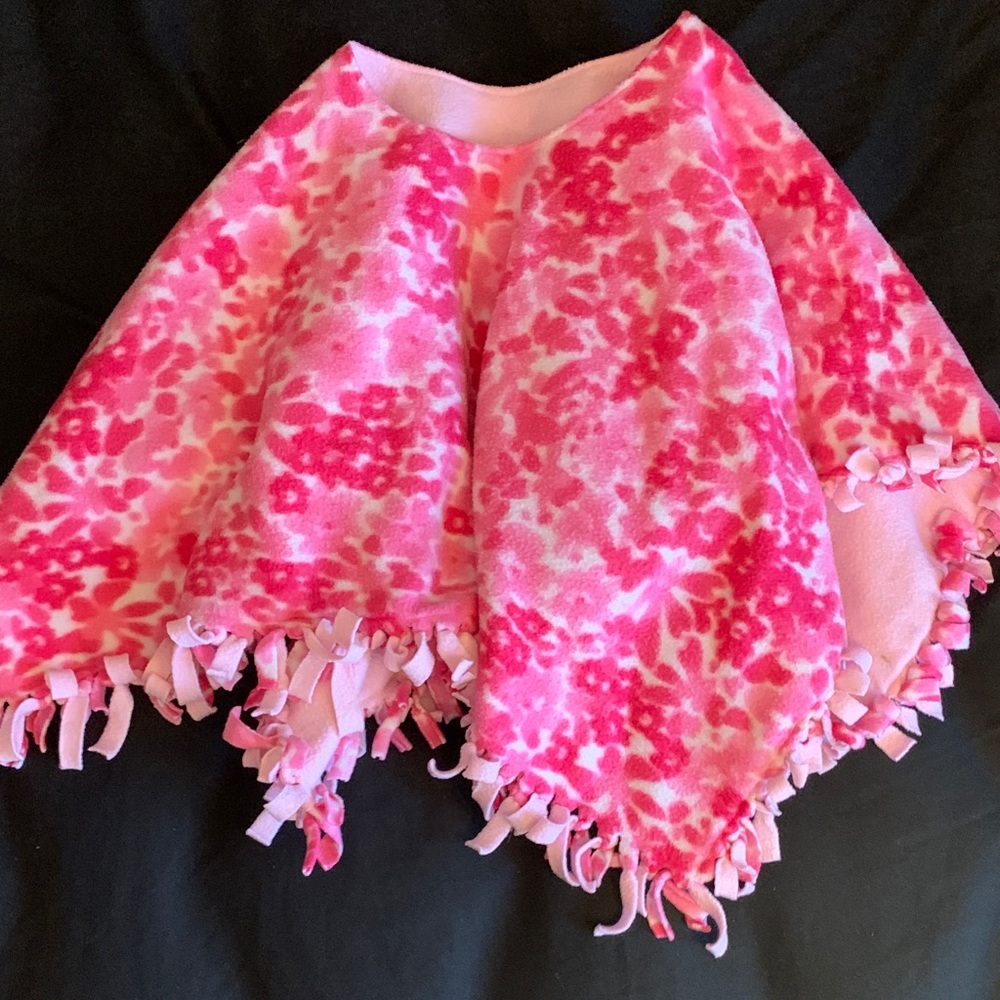 HANDMADE Pink Floral Fleece sweater